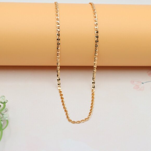 "Shiny Rose Gold Chain Necklace with Bold Polished Oval Links, XPNL0192 - Picture 8 of 12